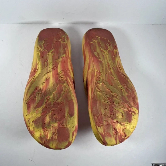 LL Bean Orange/Yellow Slip On Flip Flop Thong Sandals Women's Size 6 - Picture 7 of 8